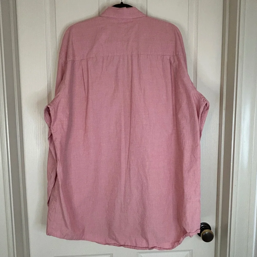 IZOD Men's Pink Red Oxford Button‎ Down Shirt Long Sleeve XLT Casual Everyday